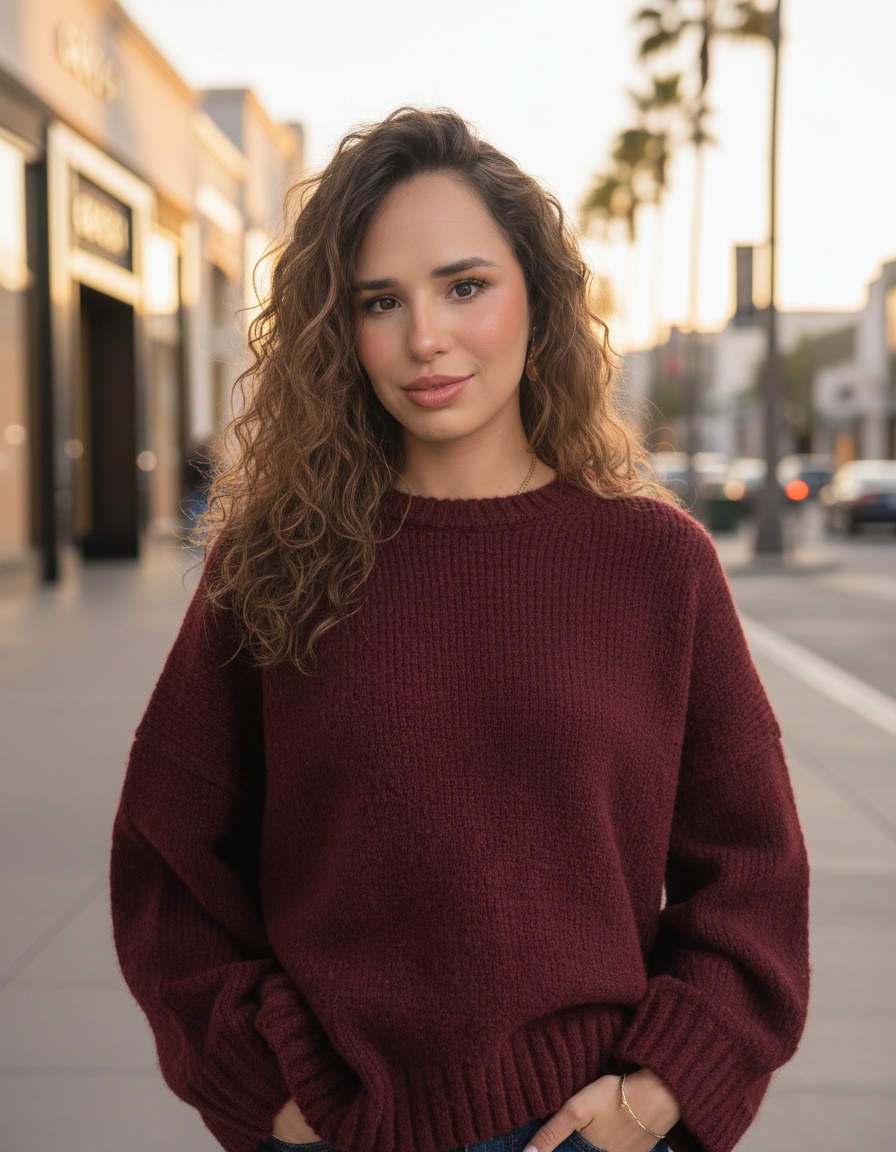 Casual burgundy sweater